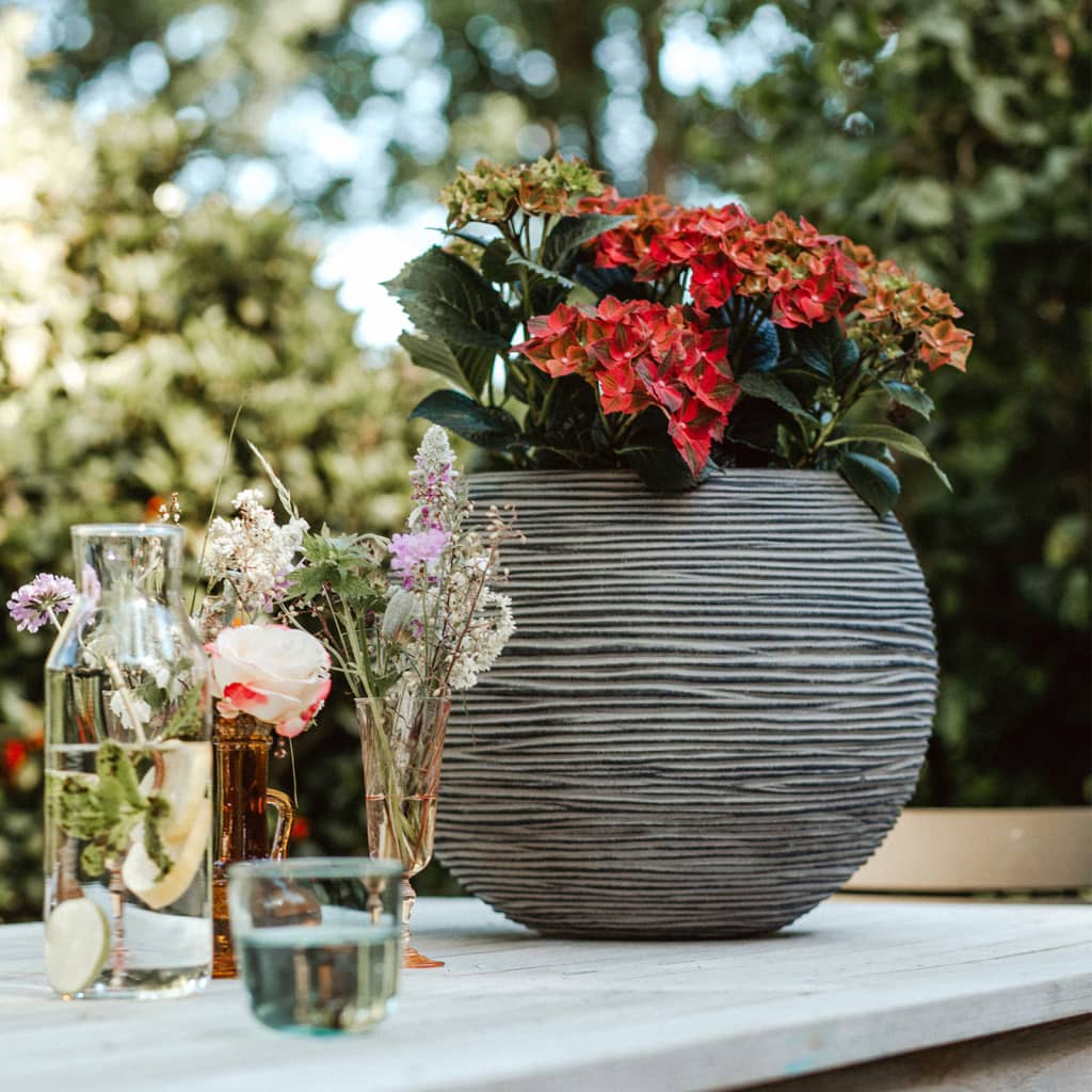 Vase Nature Rib 40x32 cm anthracite KOFZ270