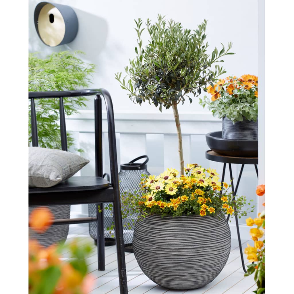 Vase Nature Rib 40x32 cm anthracite KOFZ270