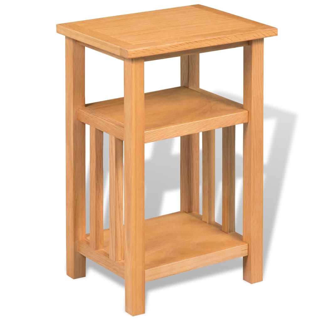 Side table with magazine shelf 27x35x55 cm solid oak