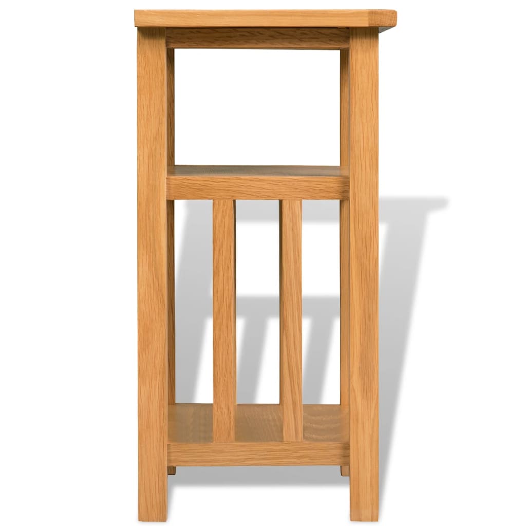 Side table with magazine shelf 27x35x55 cm solid oak