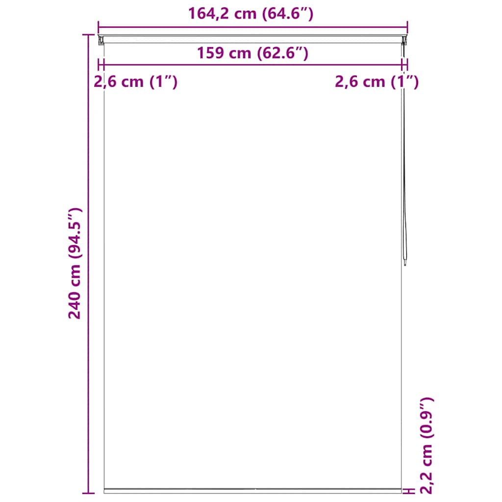 Roller blind for shower 160x240 cm bubble