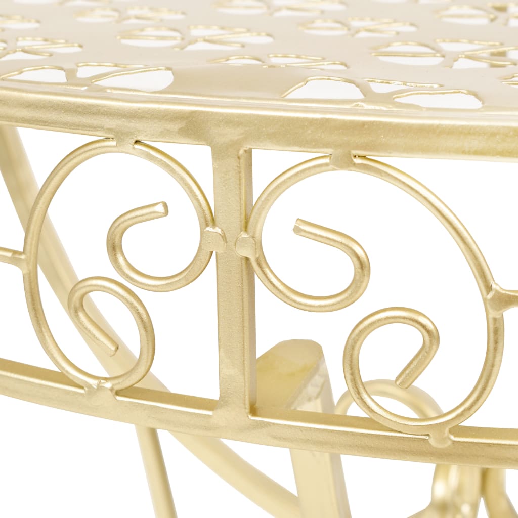 Sidobord vintage stil halvrunt metall 72x36x74 cm guld