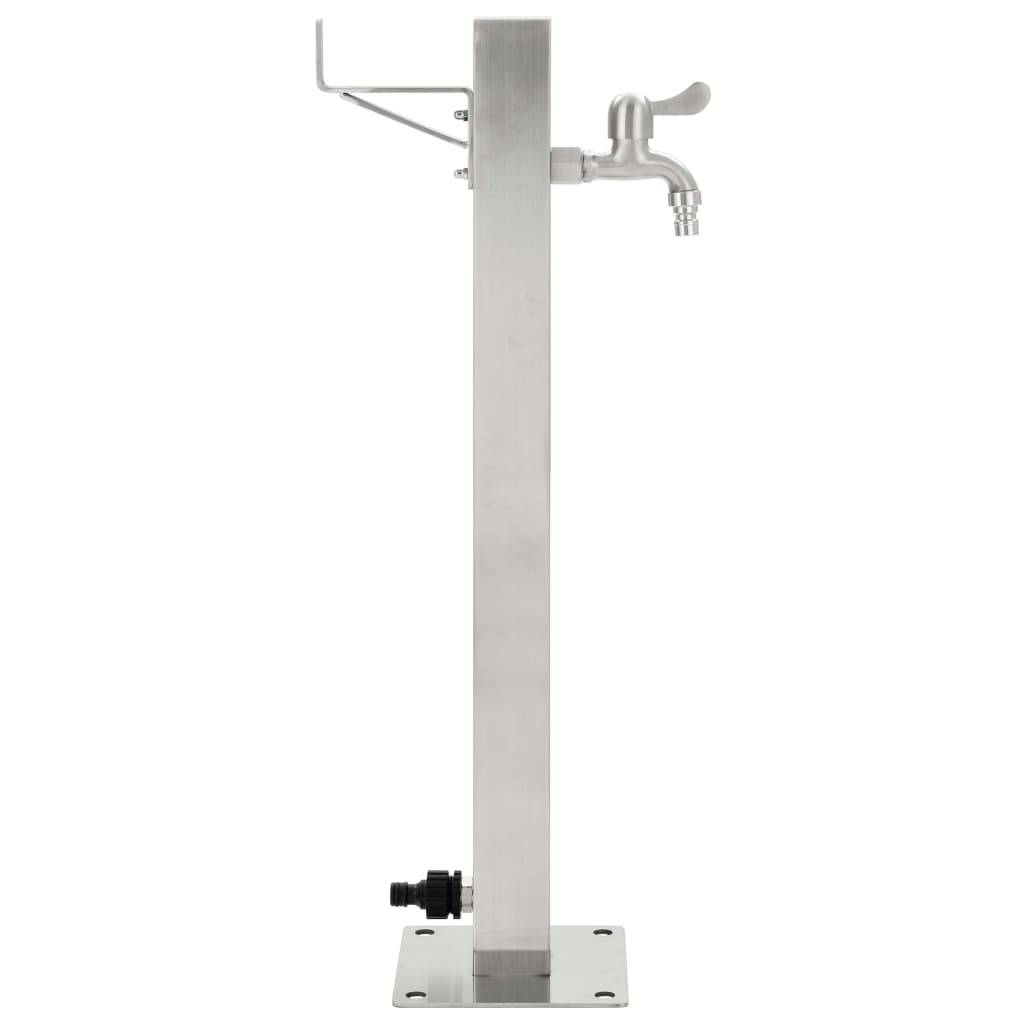 Garden hydrant 65 cm stainless steel square