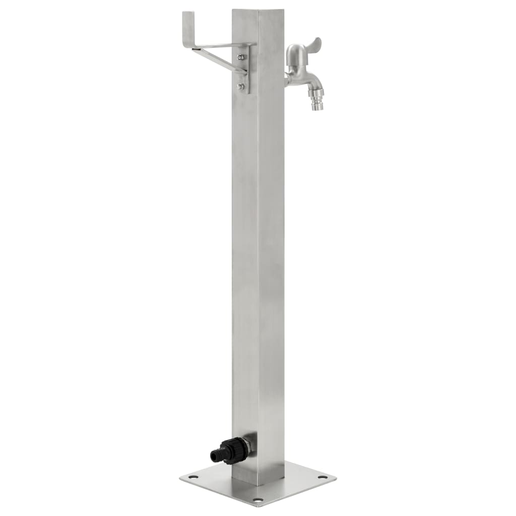 Garden hydrant 65 cm stainless steel square