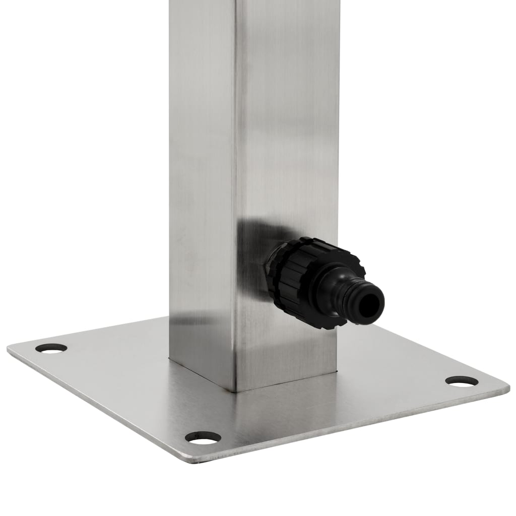 Garden hydrant 65 cm stainless steel square