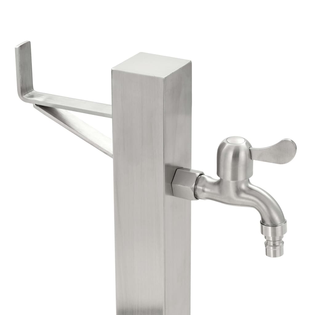 Garden hydrant 65 cm stainless steel square