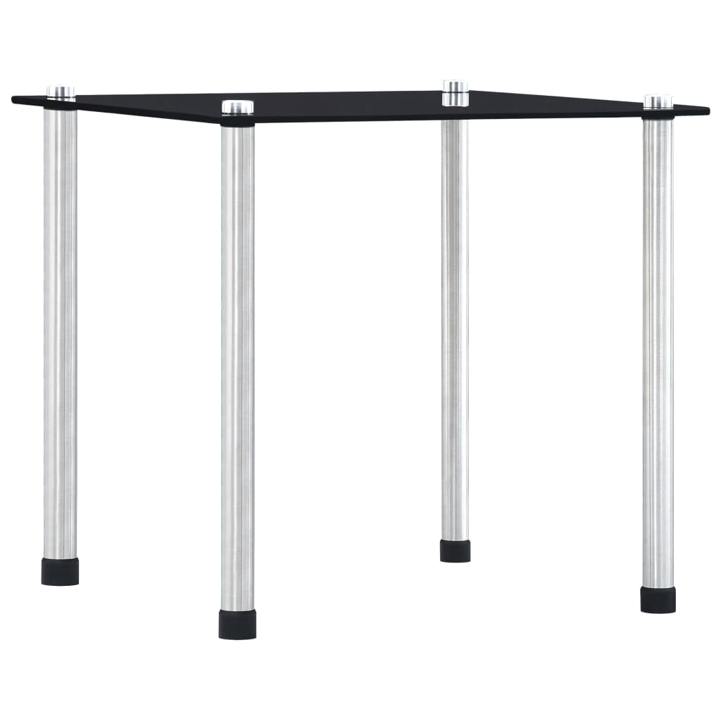 Set of 3 black tempered glass tables