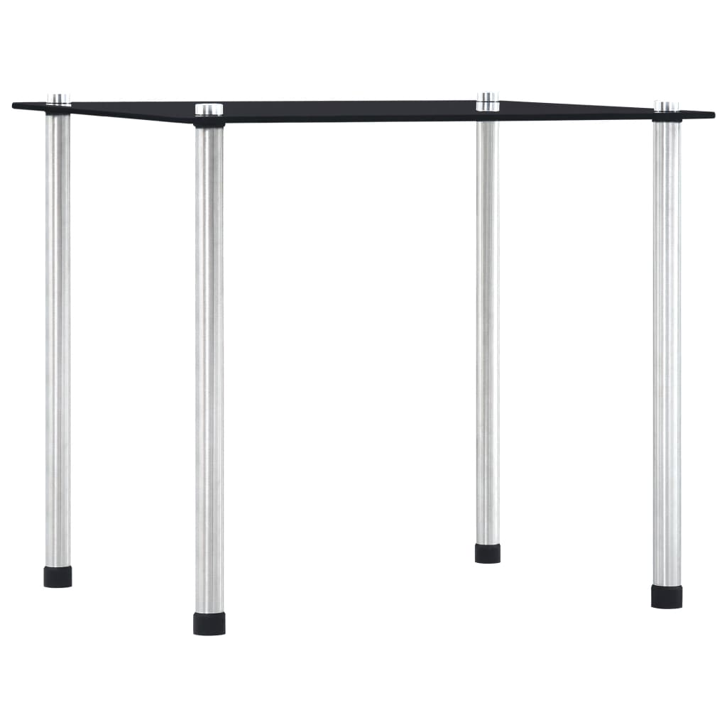 Set of 3 black tempered glass tables