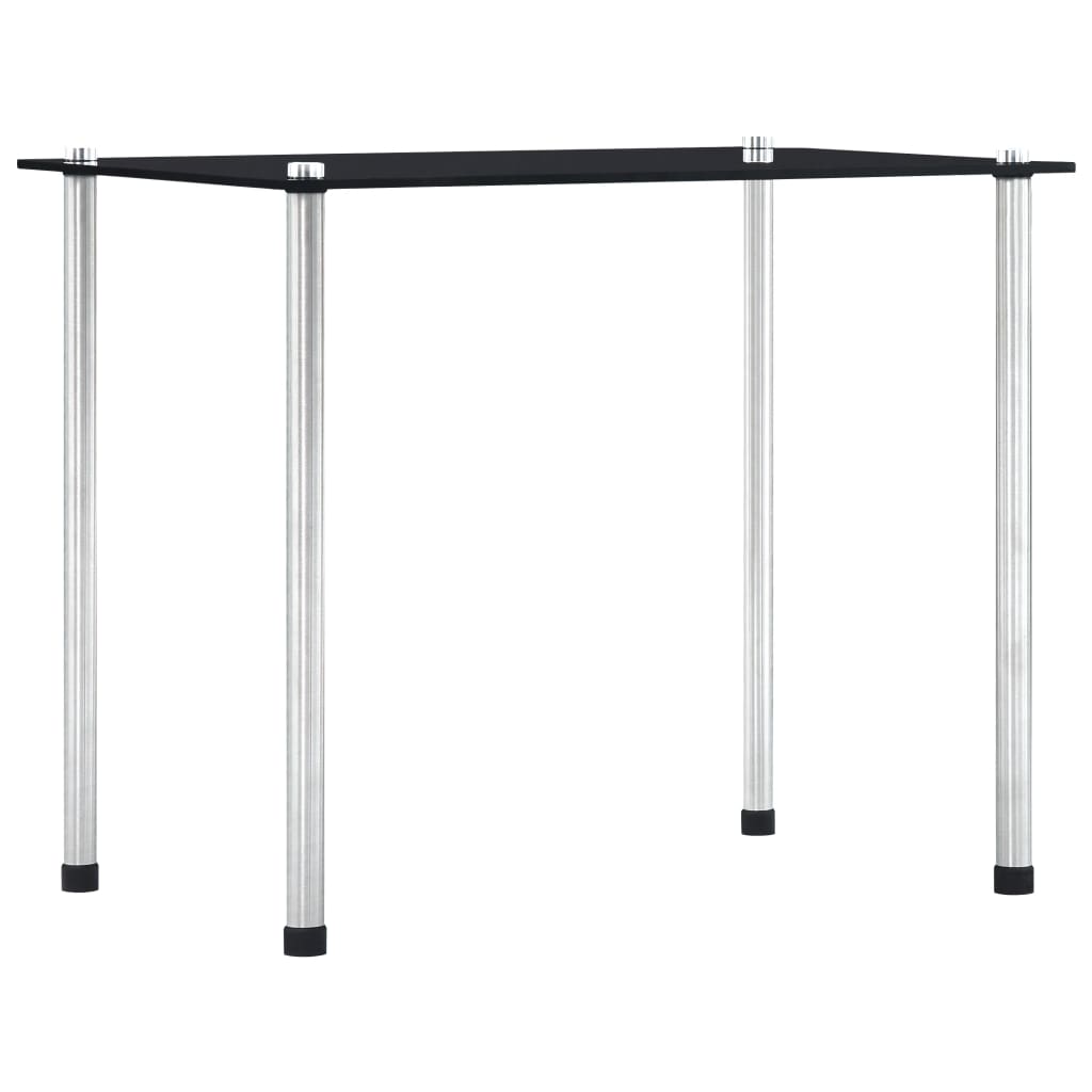 Set of 3 black tempered glass tables