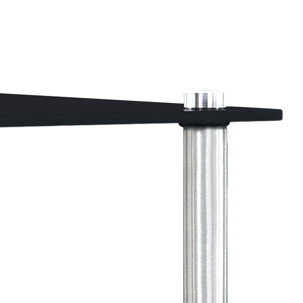 Set of 3 black tempered glass tables