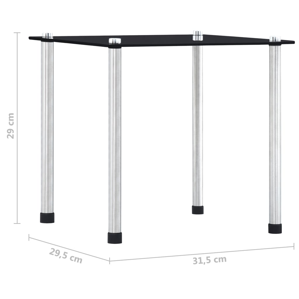 Set of 3 black tempered glass tables