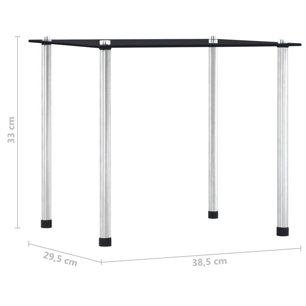 Set of 3 black tempered glass tables
