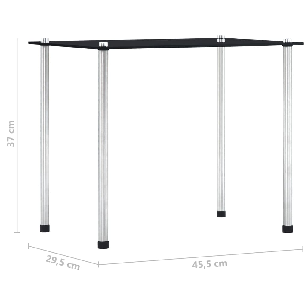 Set of 3 black tempered glass tables