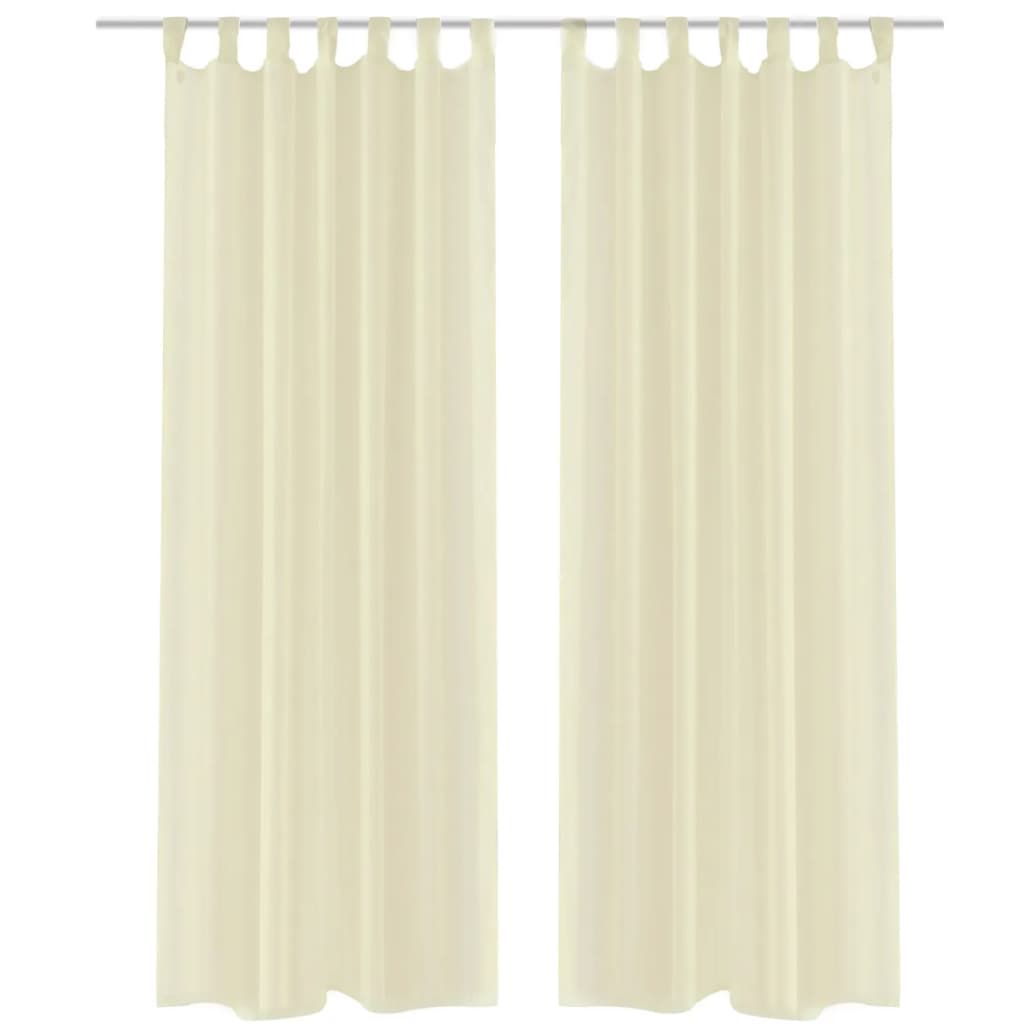 Genomskinlig gardin 140 x 225 cm 2-pack Creme