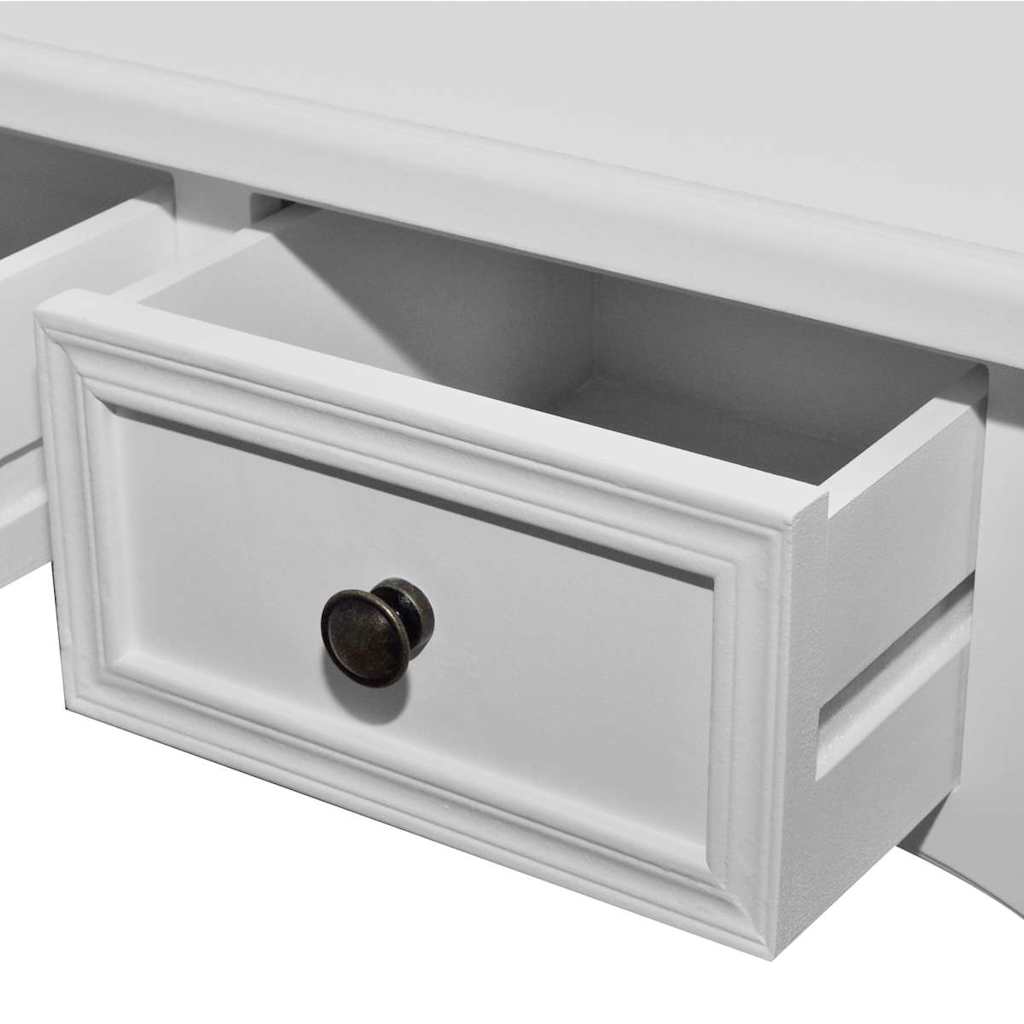 Console table with three drawers, white