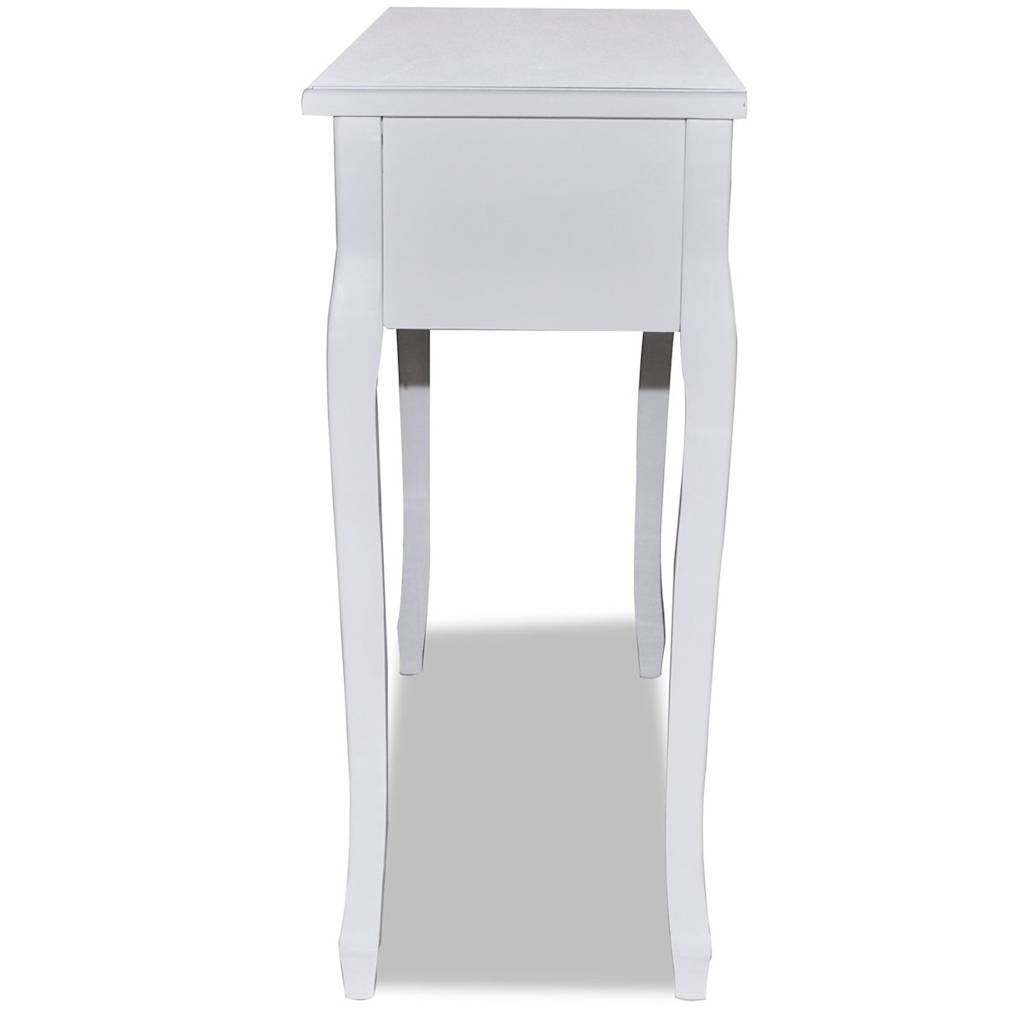 Console table with three drawers, white