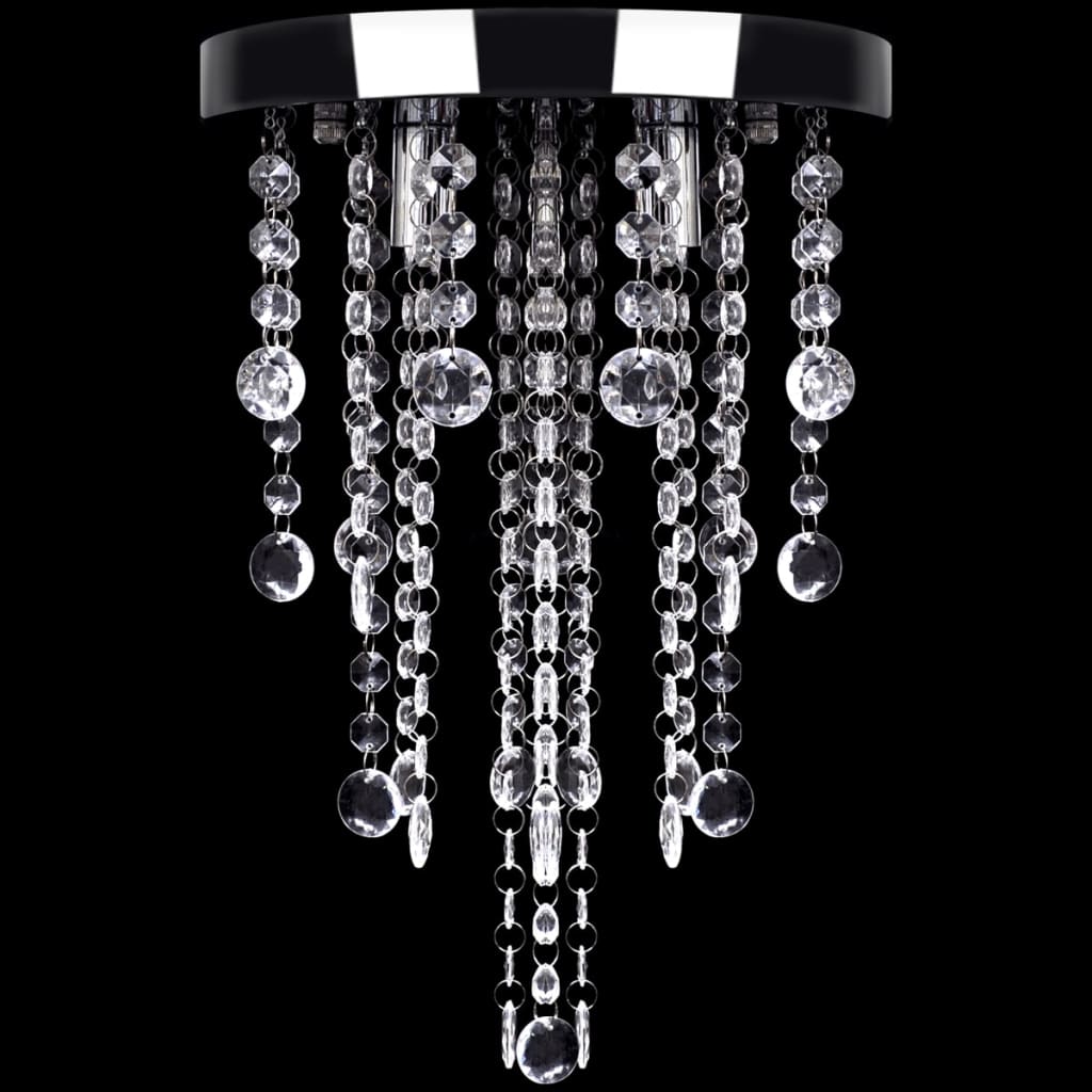 White metal chandelier with crystals