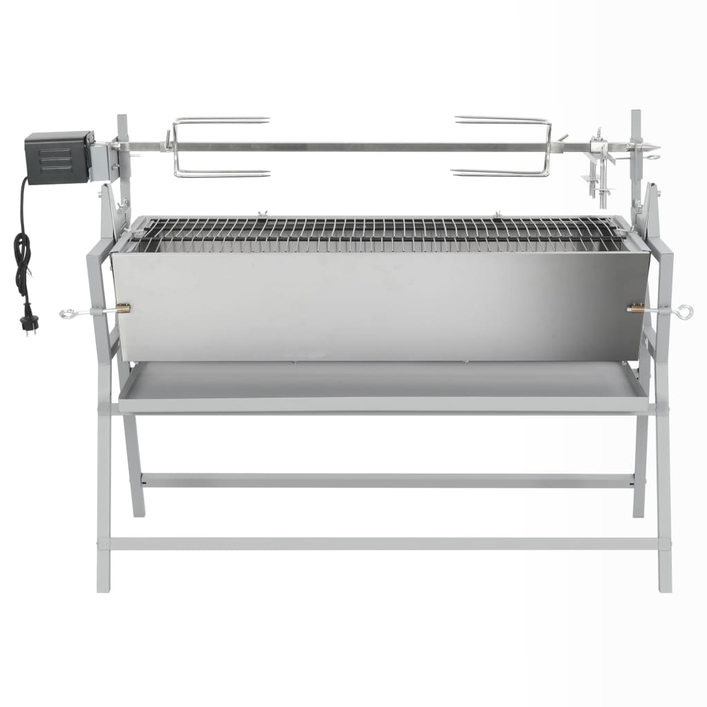 BBQ i järn och rostfritt stål med grillspätt