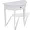 Console table with drawer, half-round, white
