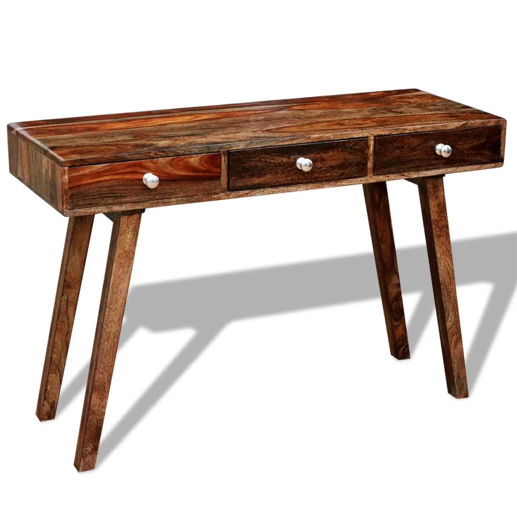 3-drawer side table 76 cm solid sheesham wood