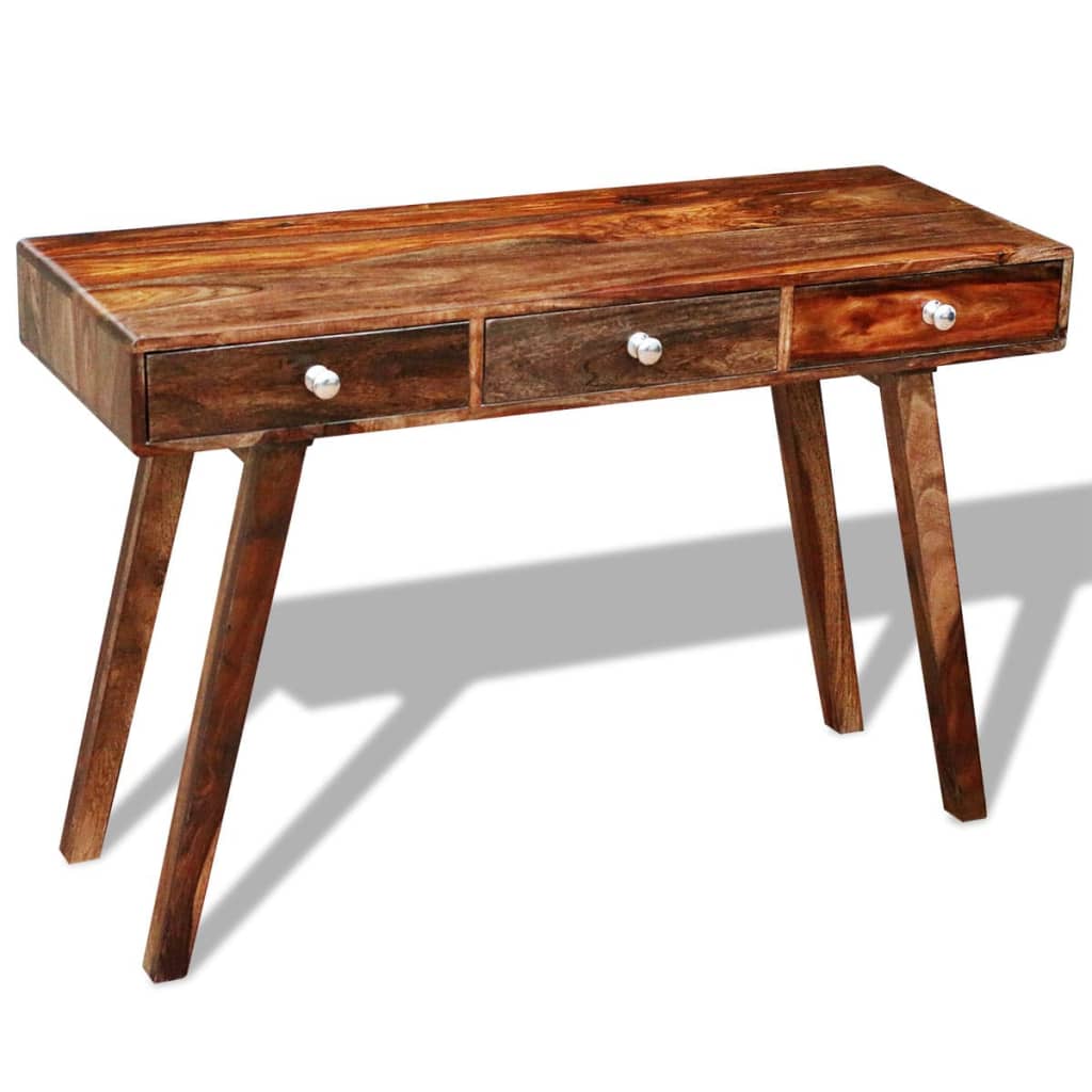 3-drawer side table 76 cm solid sheesham wood