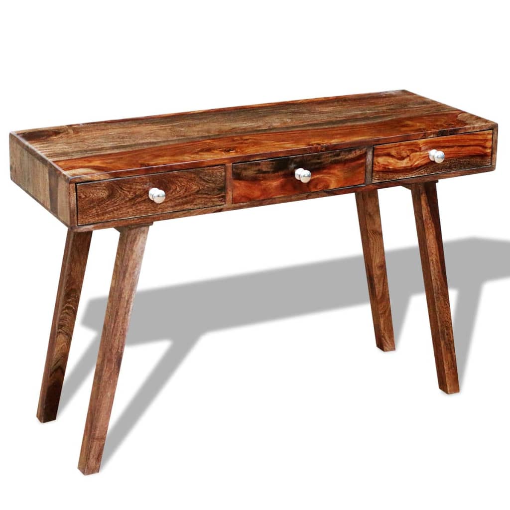 3-drawer side table 76 cm solid sheesham wood