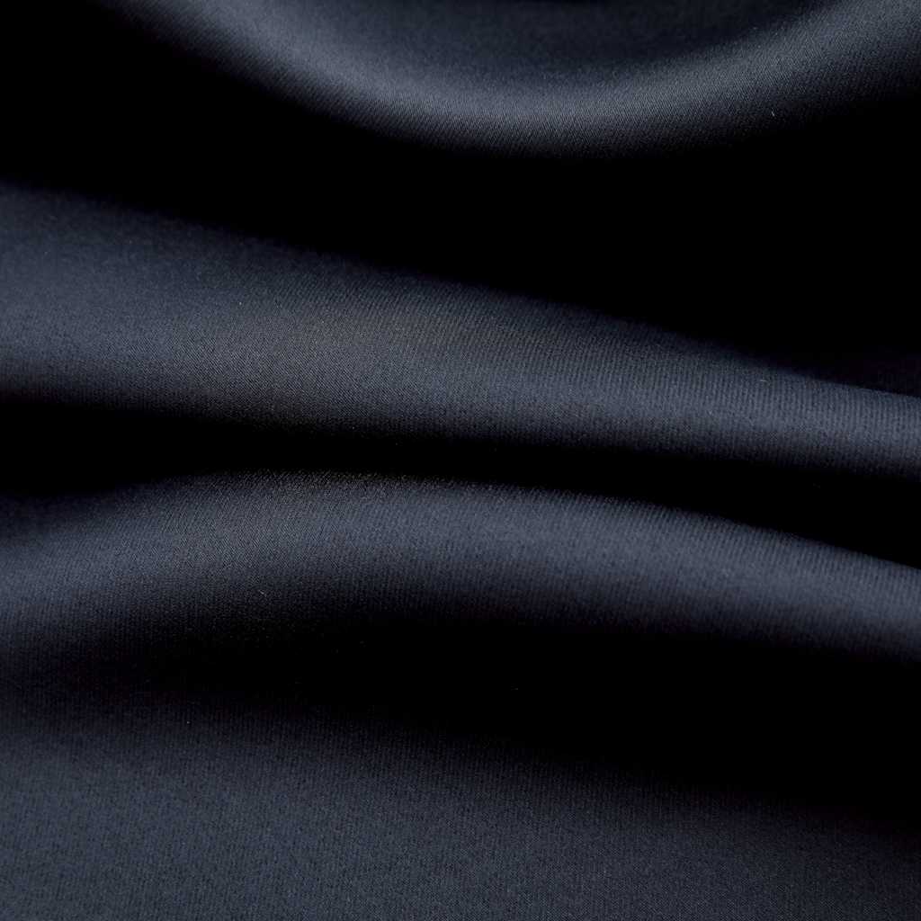 Mörkläggningsgardin med metallringar svart 290x245 cm