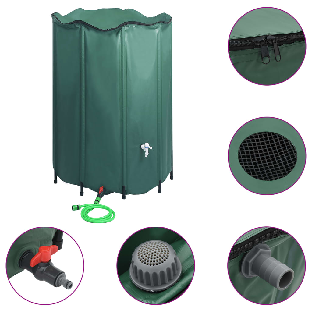 Collapsible rain barrel with tap 1250 L