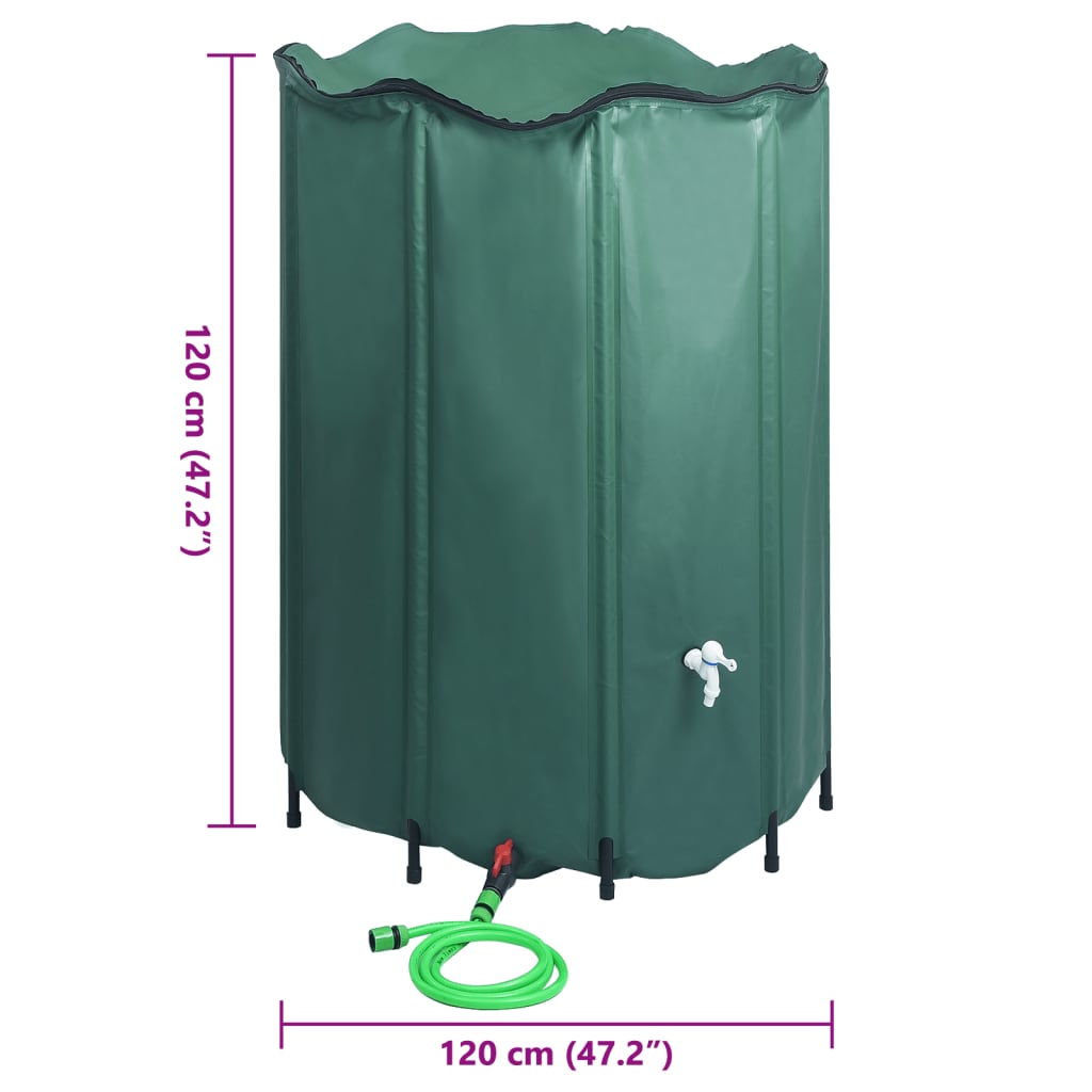 Collapsible rain barrel with crane 1350 L