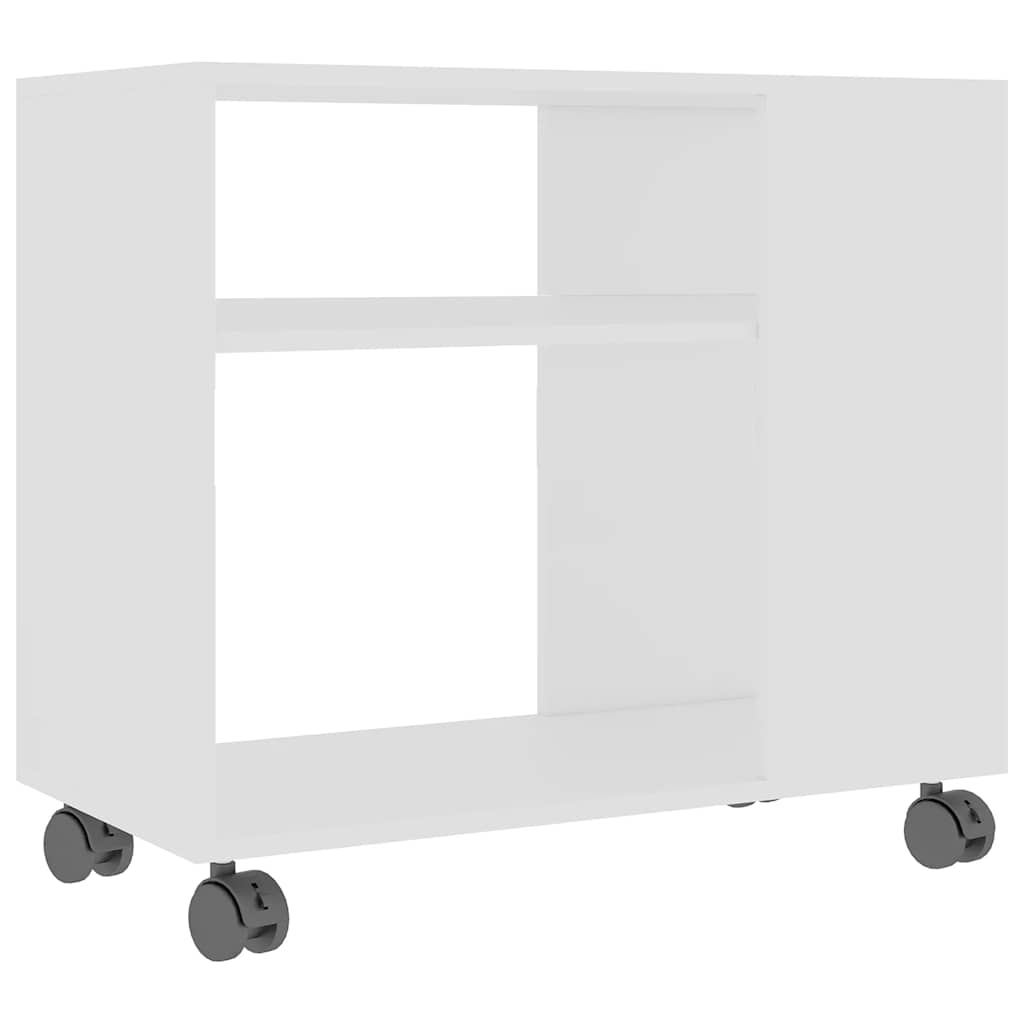 Sidobord vit 70x35x55 cm konstruerat trä