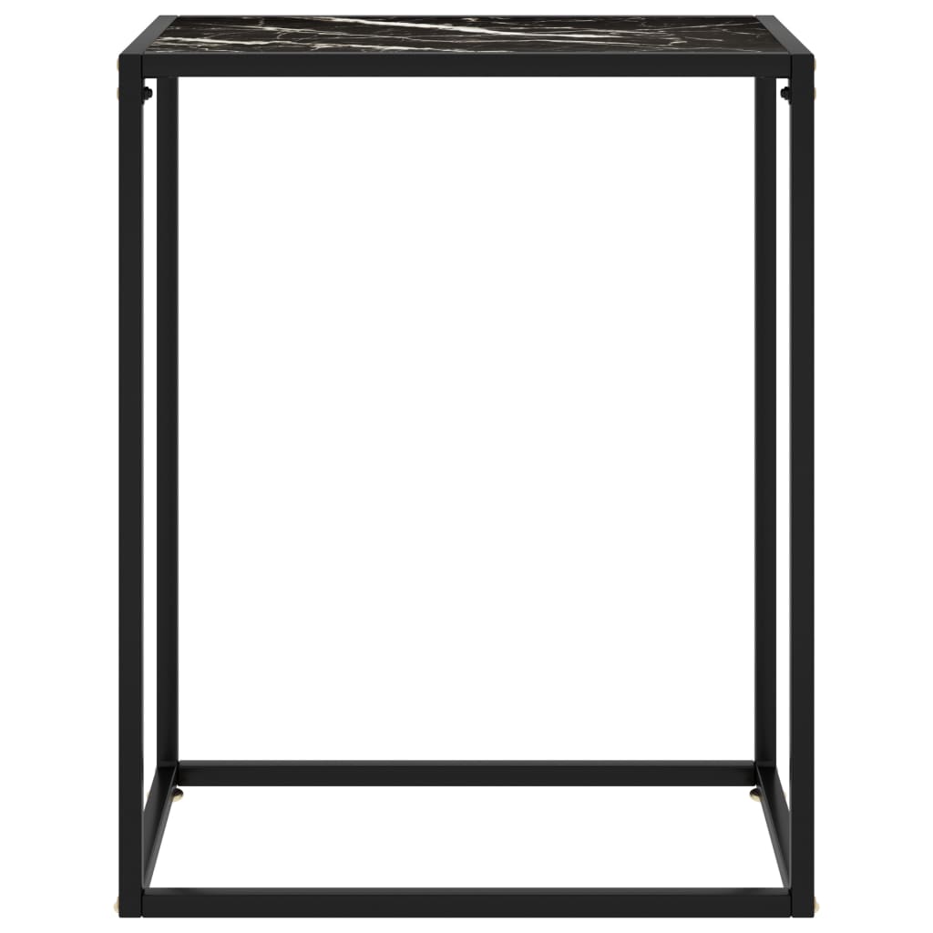 Console table black 60x35x75 cm tempered glass