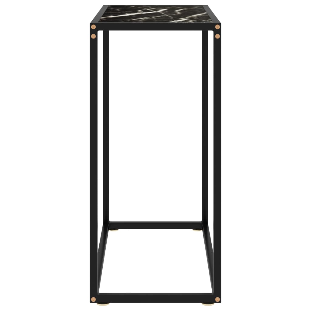 Console table black 60x35x75 cm tempered glass