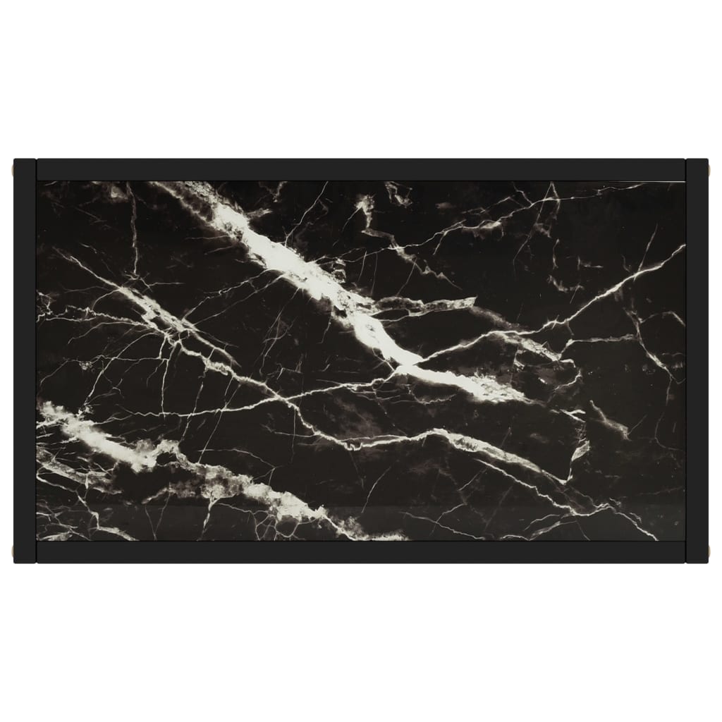 Console table black 60x35x75 cm tempered glass