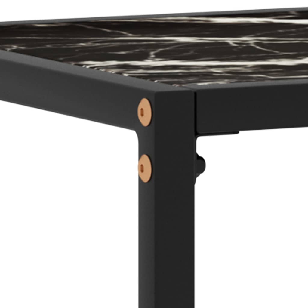 Console table black 60x35x75 cm tempered glass