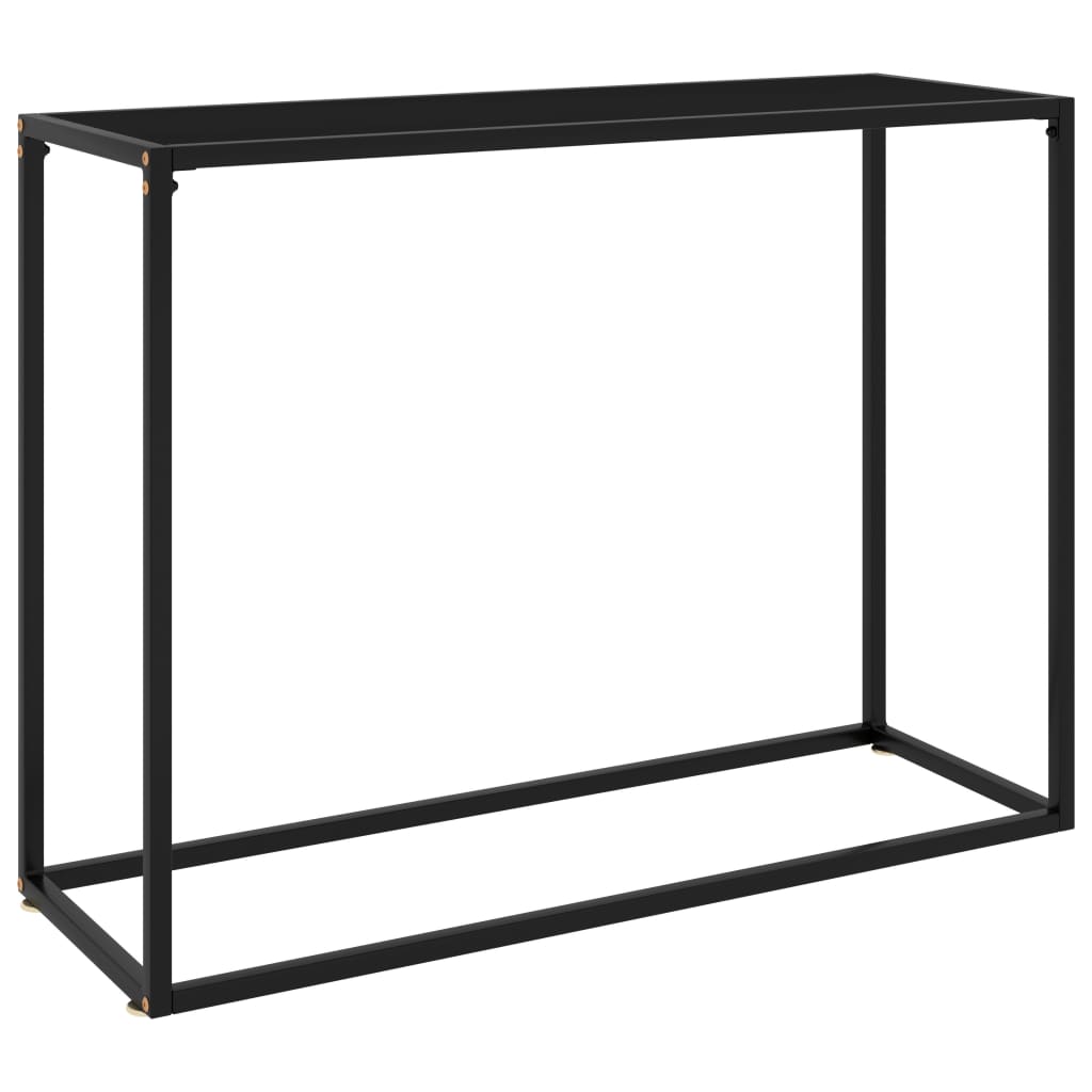 Console table black 100x35x75 cm tempered glass