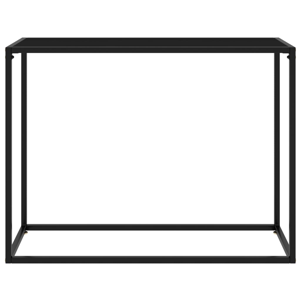 Console table black 100x35x75 cm tempered glass