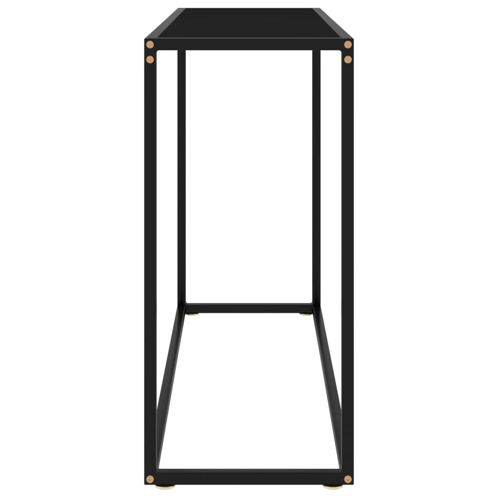 Console table black 100x35x75 cm tempered glass