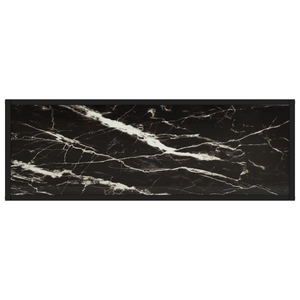Konsolbord svart 100x35x75 cm härdat glas