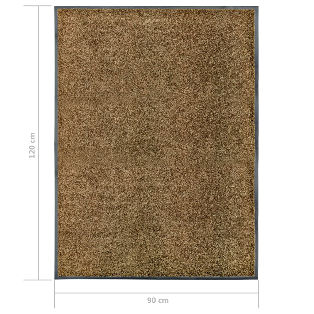 Dörrmatta tvättbar brun 90x120 cm