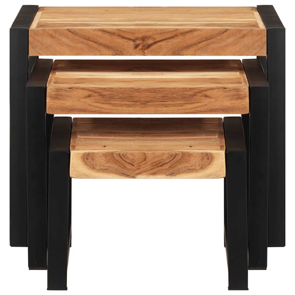 Set of 3 solid wood tables