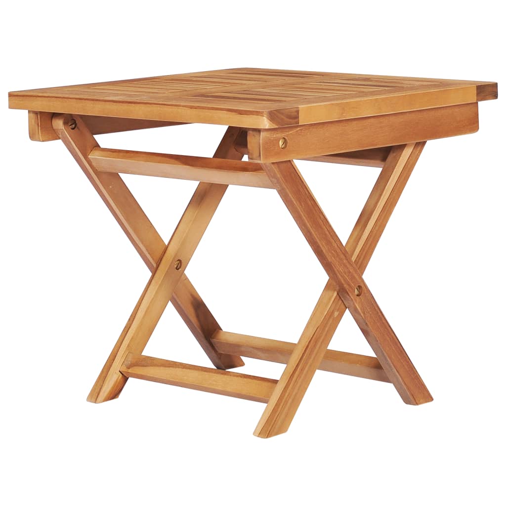 Solsäng med bord och dyna massiv teak
