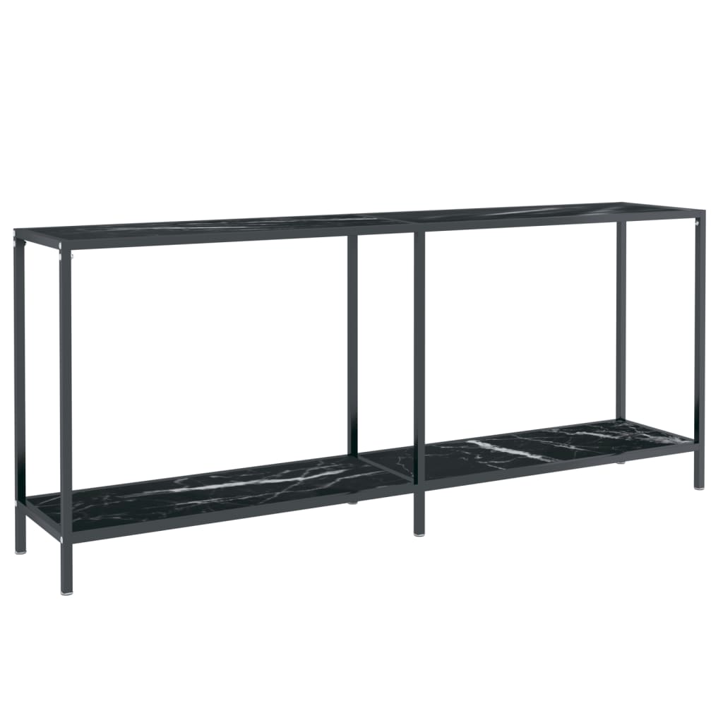 Konsolbord svart 180x35x75,5 cm härdat glas