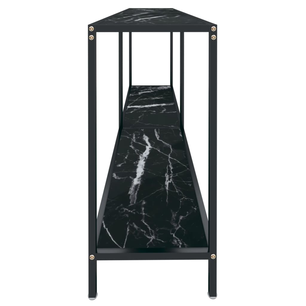 Konsolbord svart 180x35x75,5 cm härdat glas