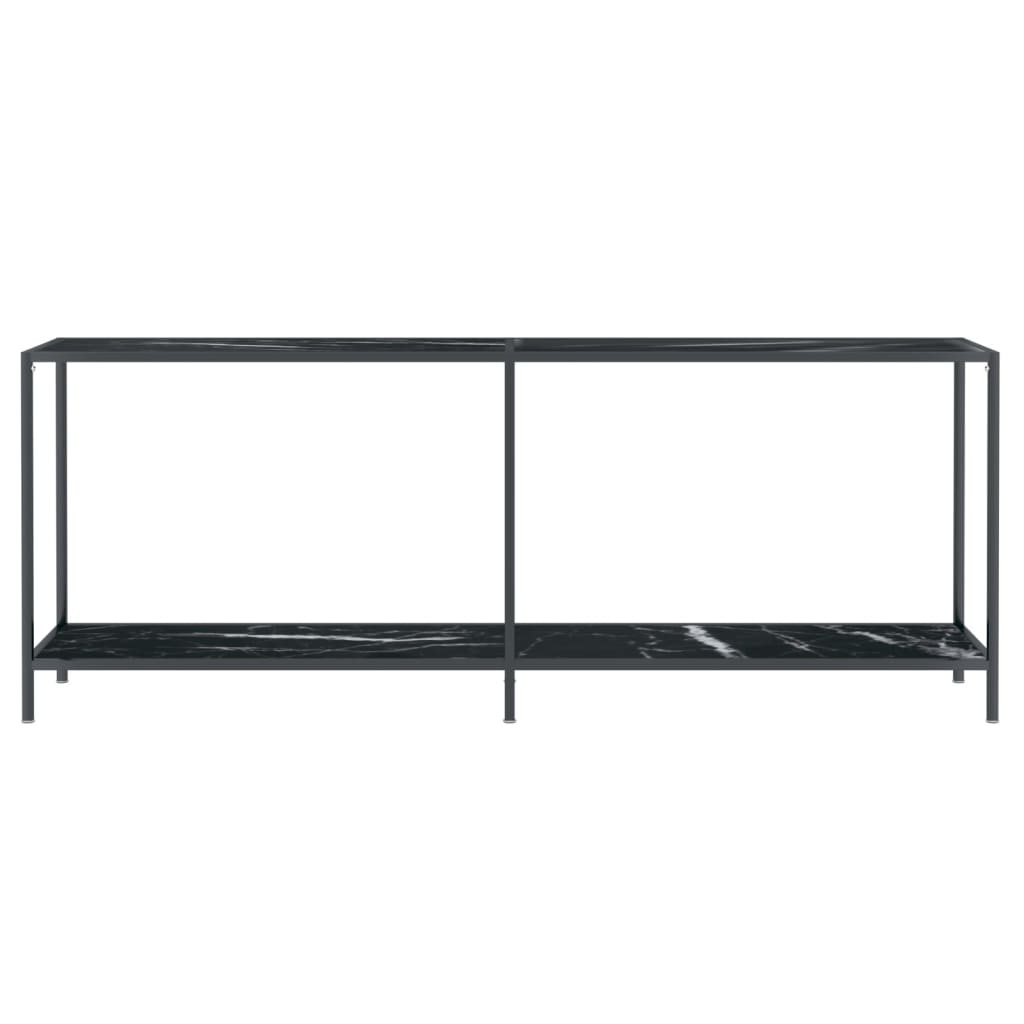 Konsolbord svart 200x35x75,5 cm härdat glas