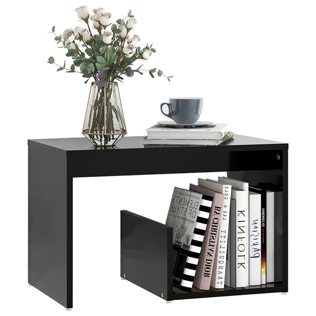 Sidobord svart 59x36x38 cm konstruerat trä