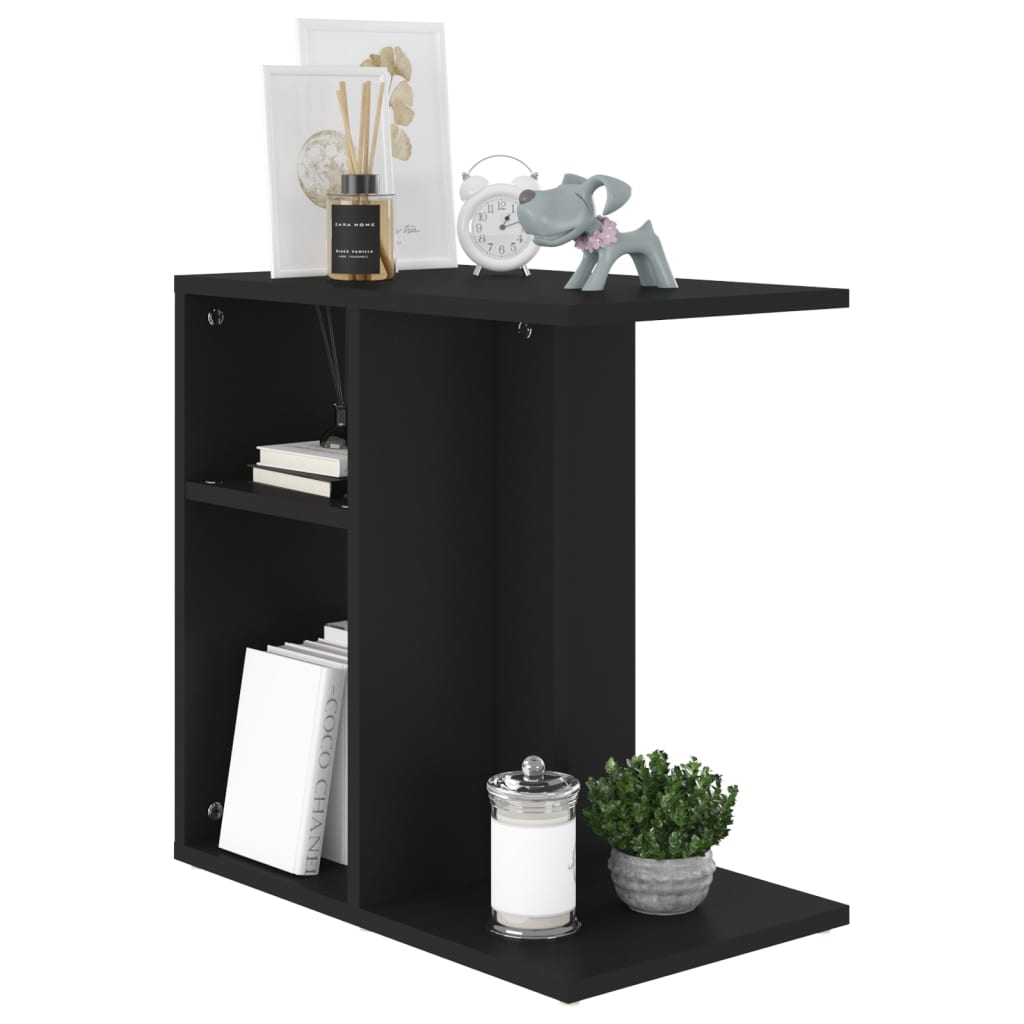 Sidobord svart 50x30x50 cm konstruerat trä