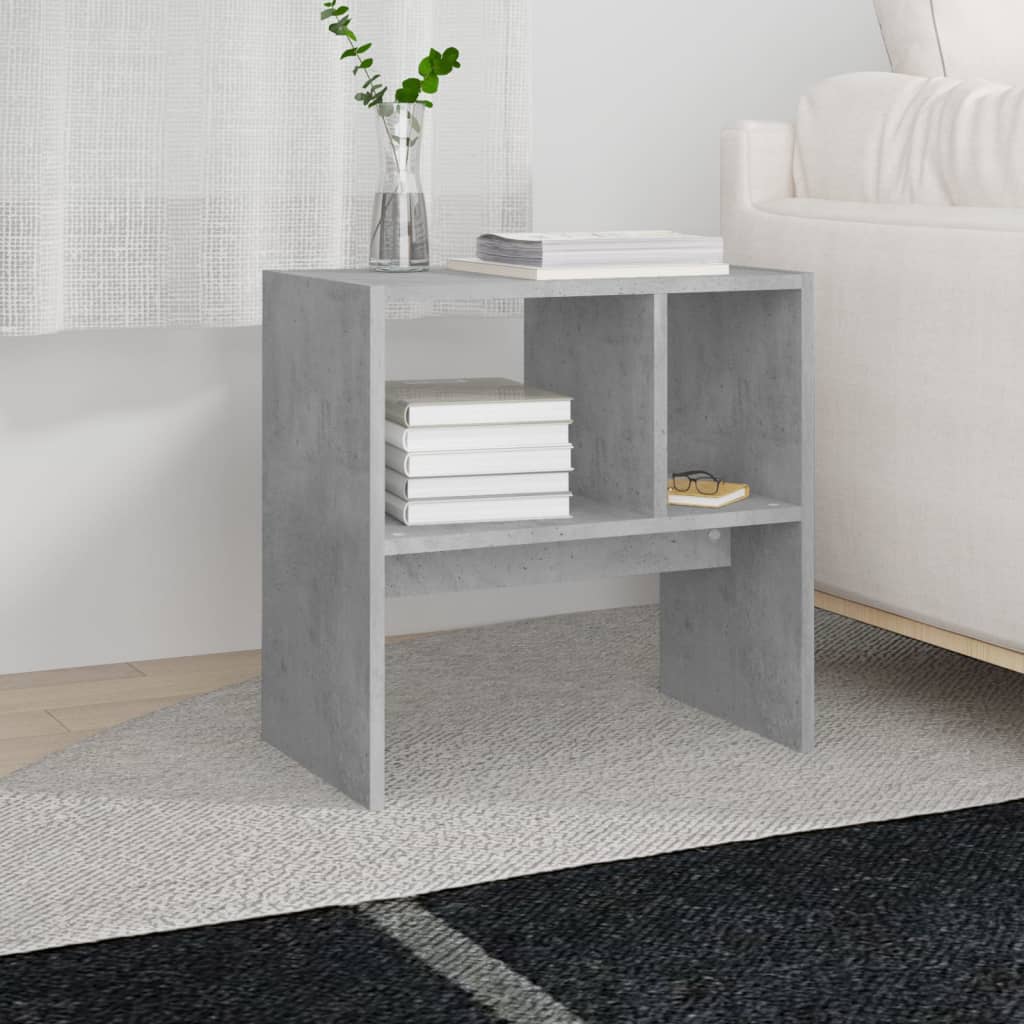 Sidobord betonggrå 50x30x50 cm konstruerat trä