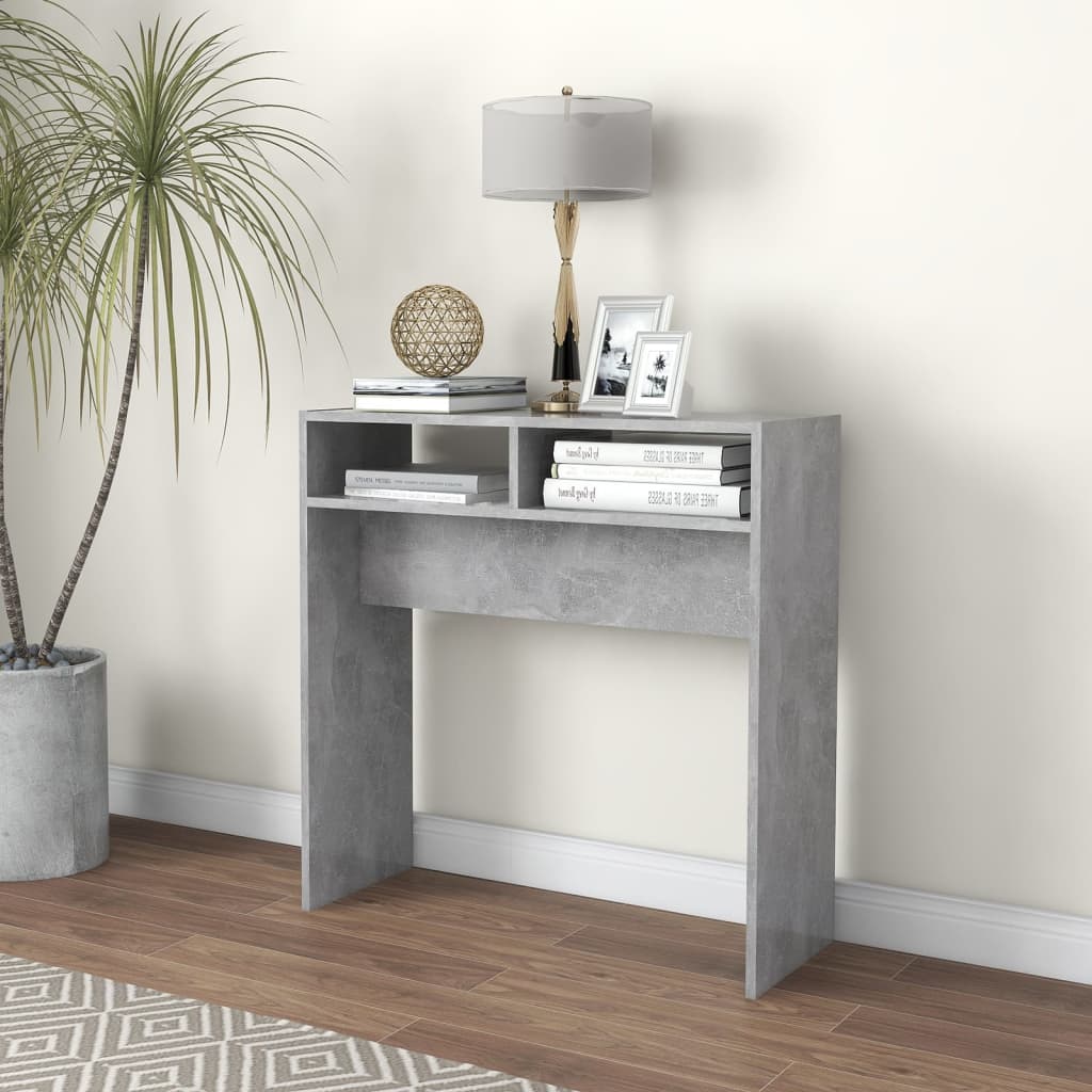 Console table concrete grey 78x30x80 cm engineered wood