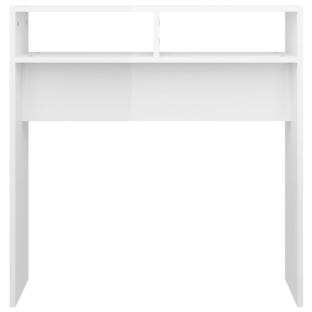 Sidobord vit högglans 78x30x80 cm konstruerat trä