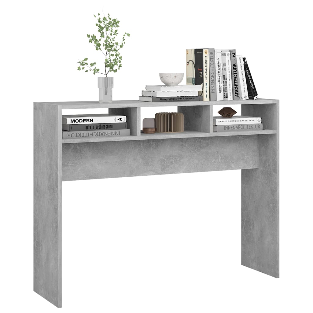 Konsolbord betonggrå 105x30x80 cm konstruerat trä